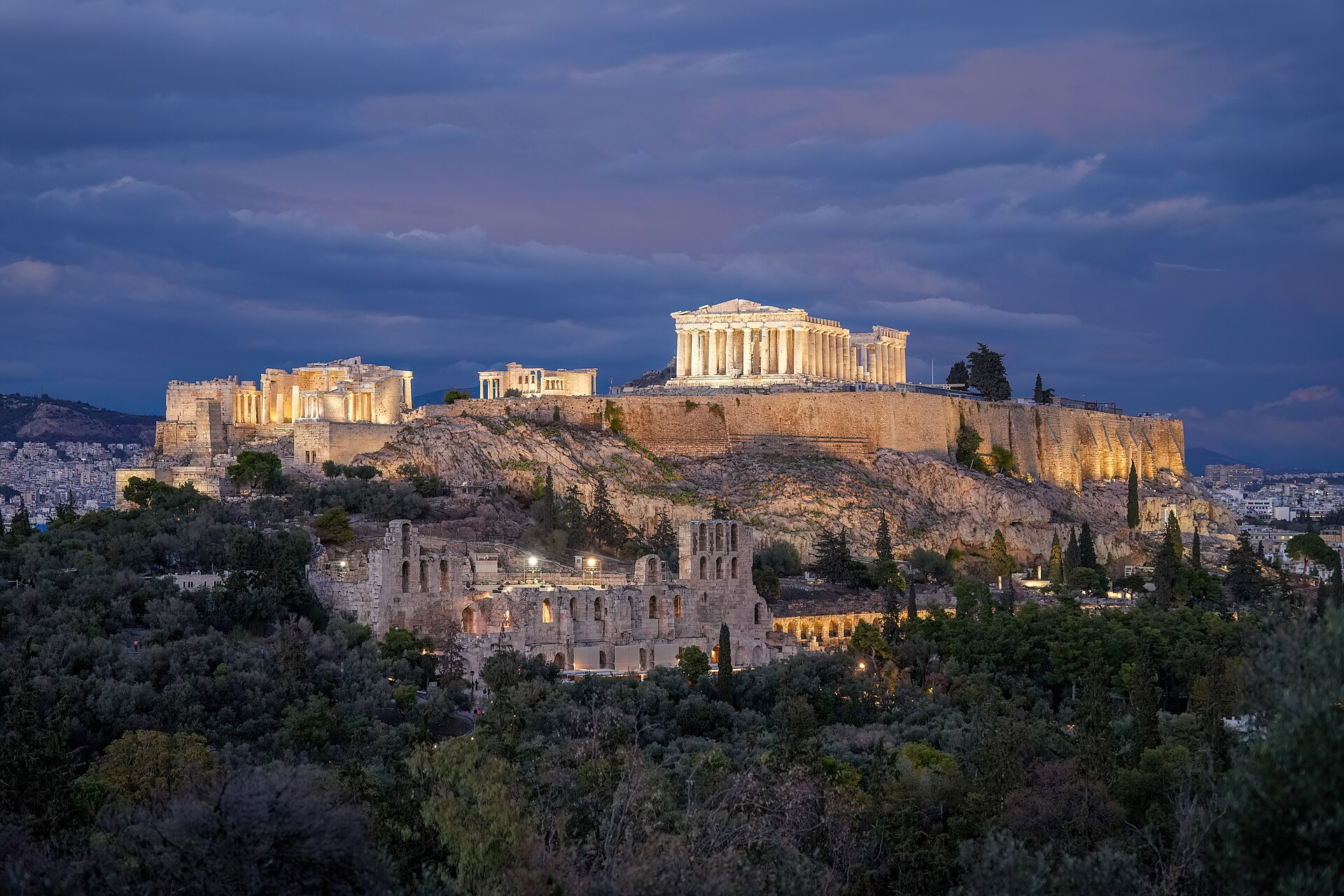 The Acropolis of Athens with the Parthenon at golden hour