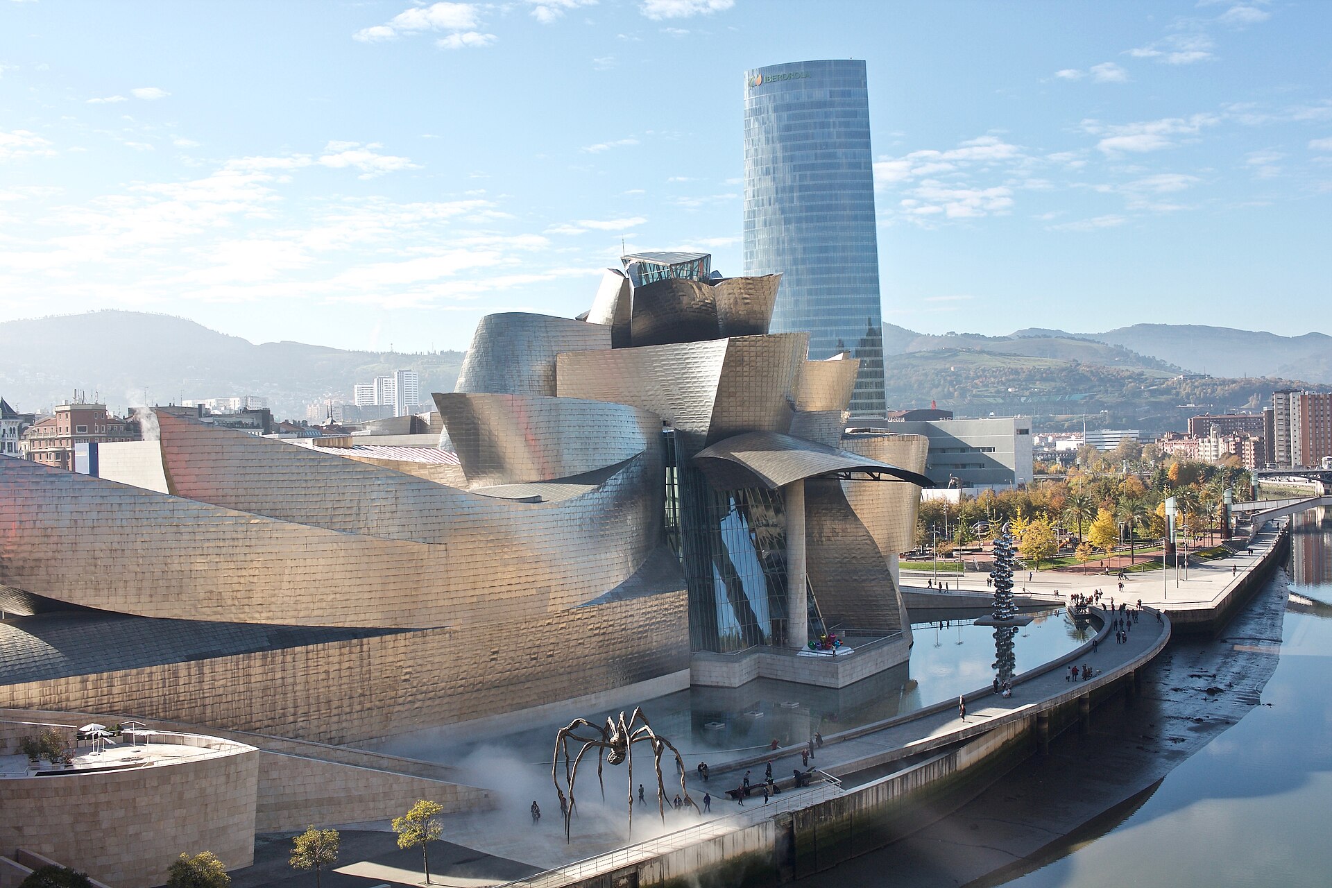 The Guggenheim Museum Bilbao reflected in the river