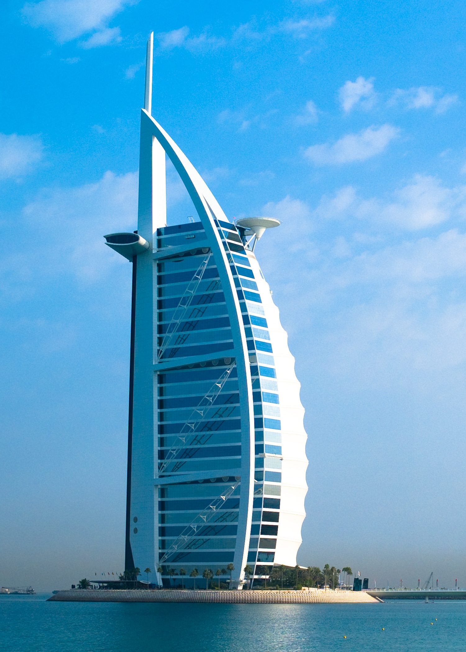 The Burj Al Arab sail-shaped hotel