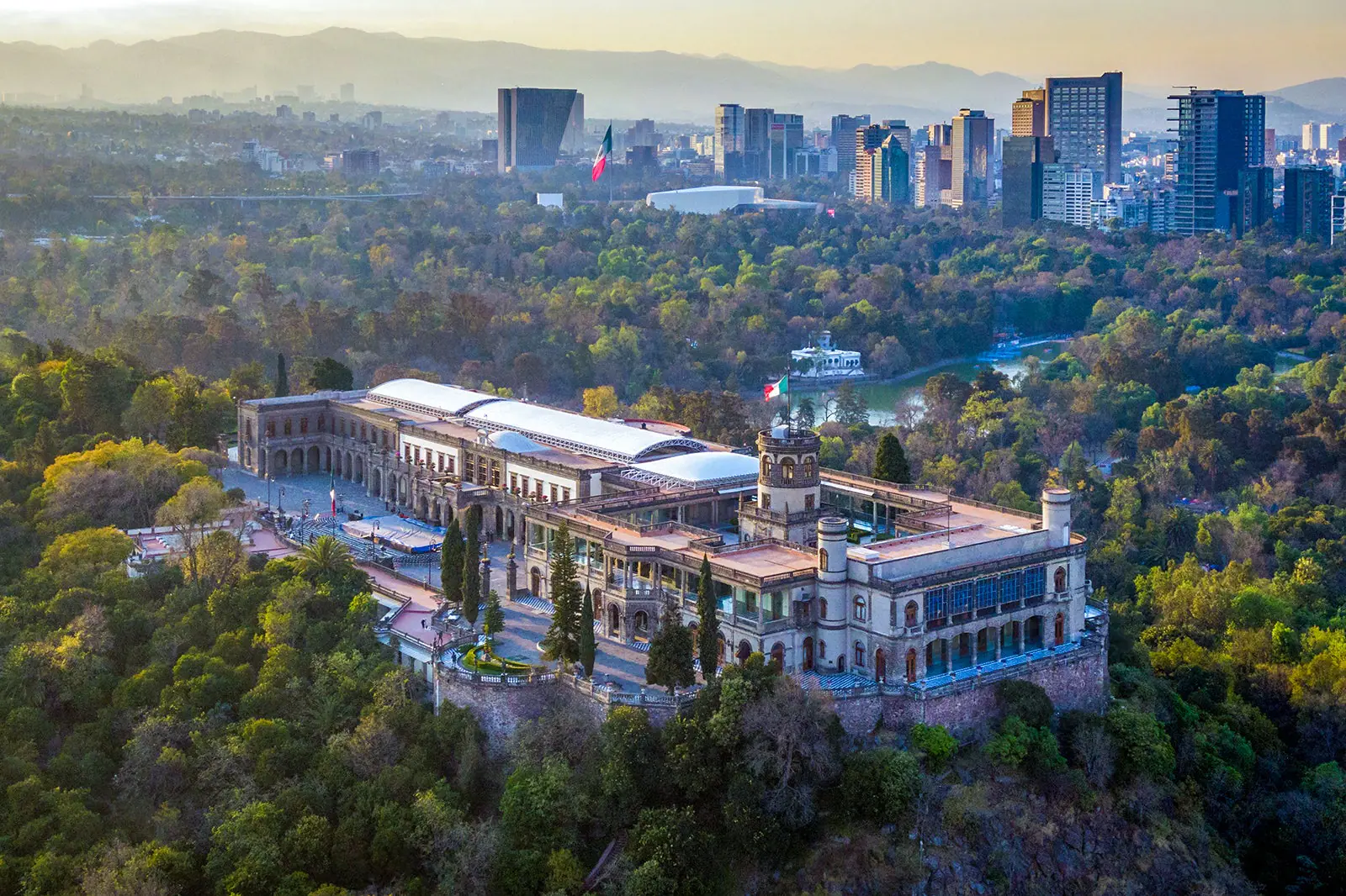 Chapultepec Castle on its hill above the park