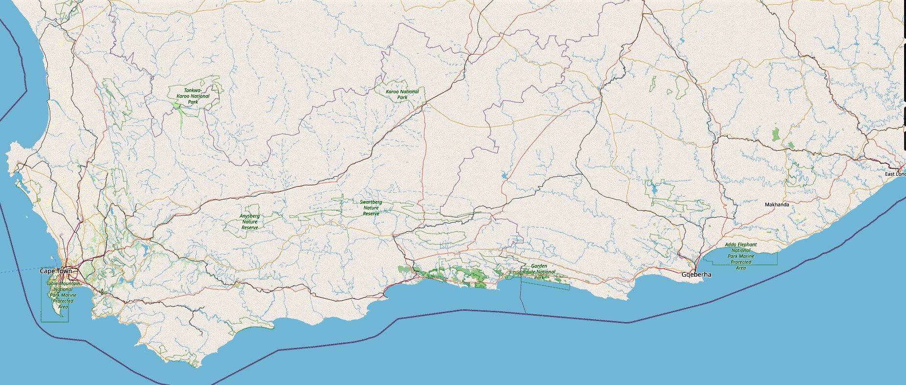 The Garden Route coastline