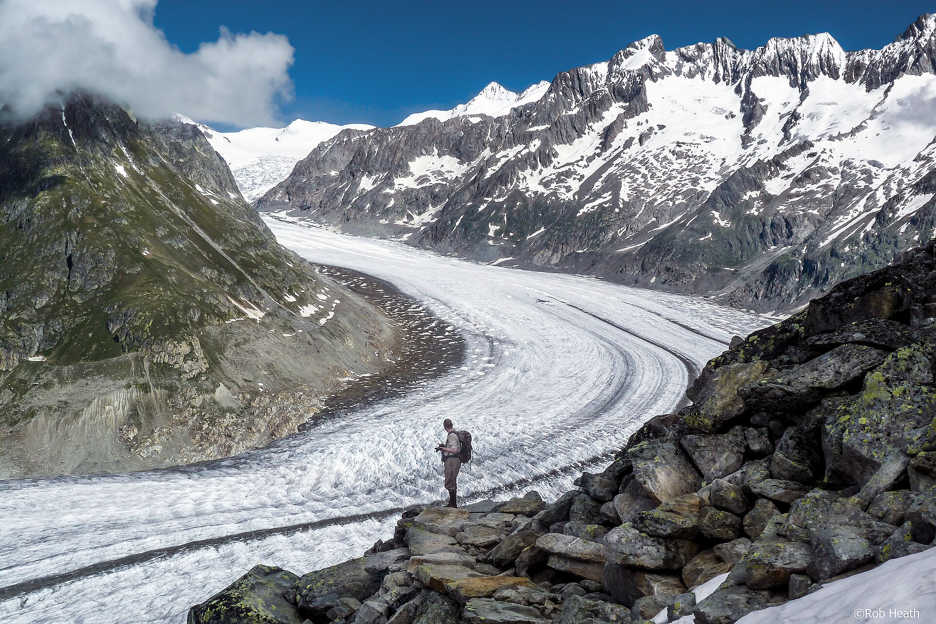 The Aletsch Glacier, the largest in the Alps