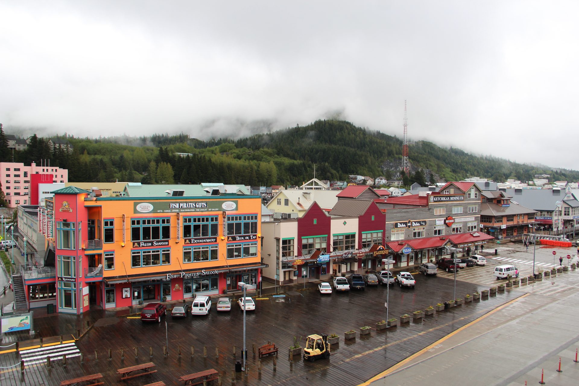 Ketchikan's waterfront and totem poles