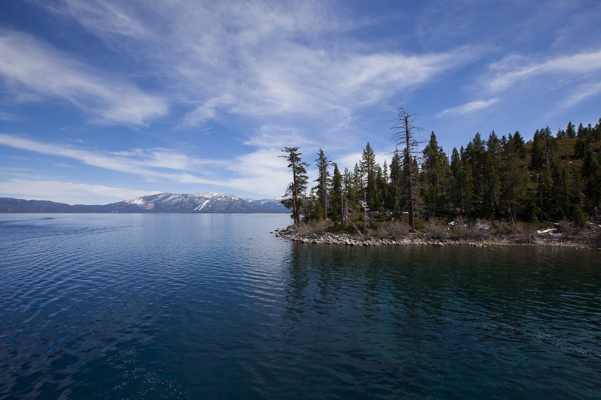 Lake Tahoe's clear blue water