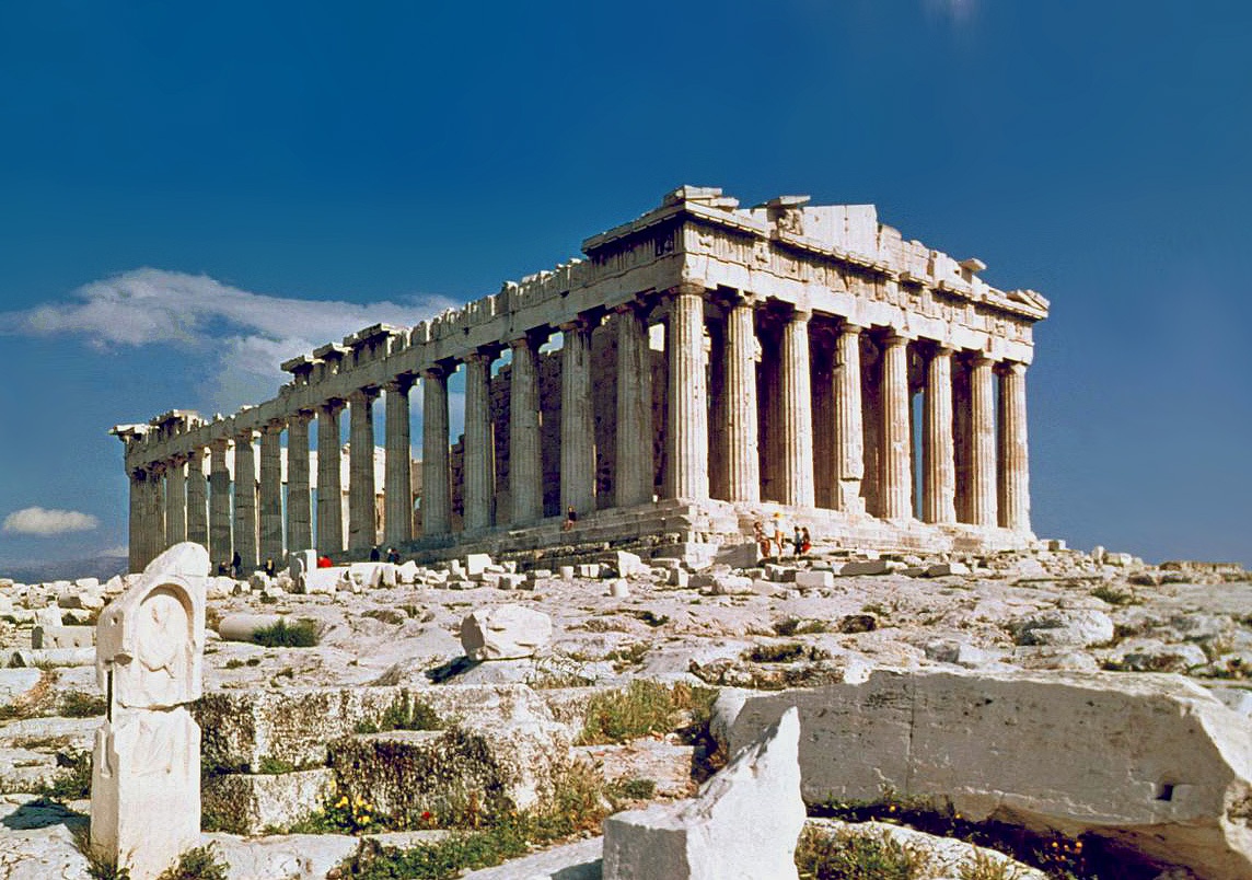 The Parthenon columns against the Athens sky