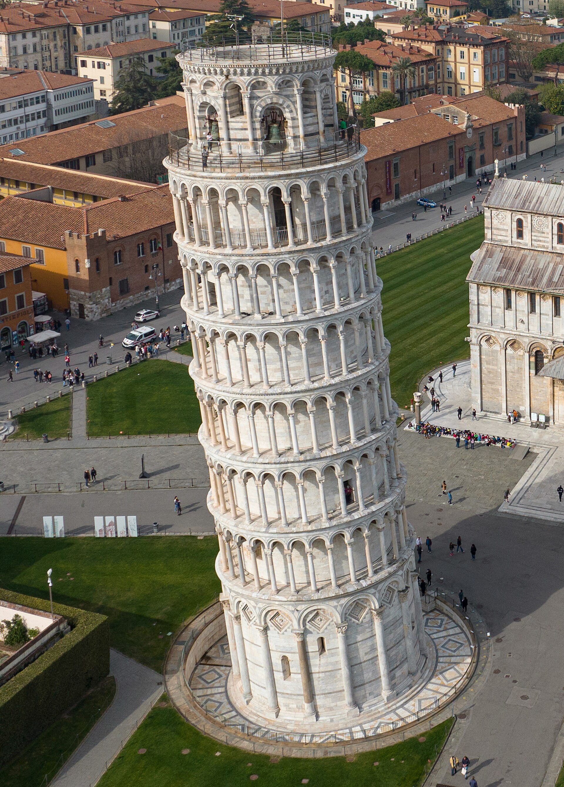 The Leaning Tower of Pisa on a clear day