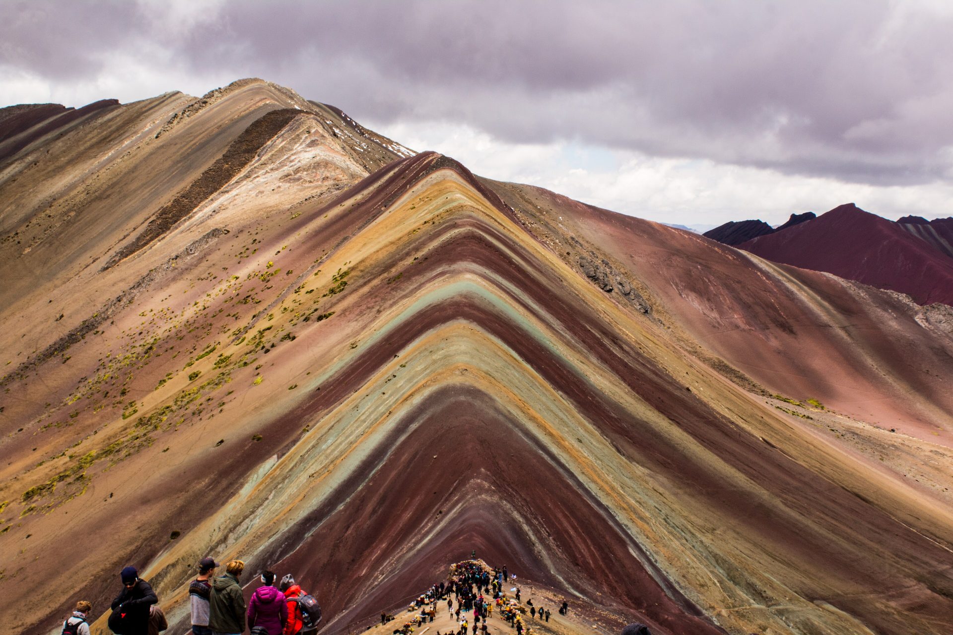 Rainbow Mountain's striped slopes
