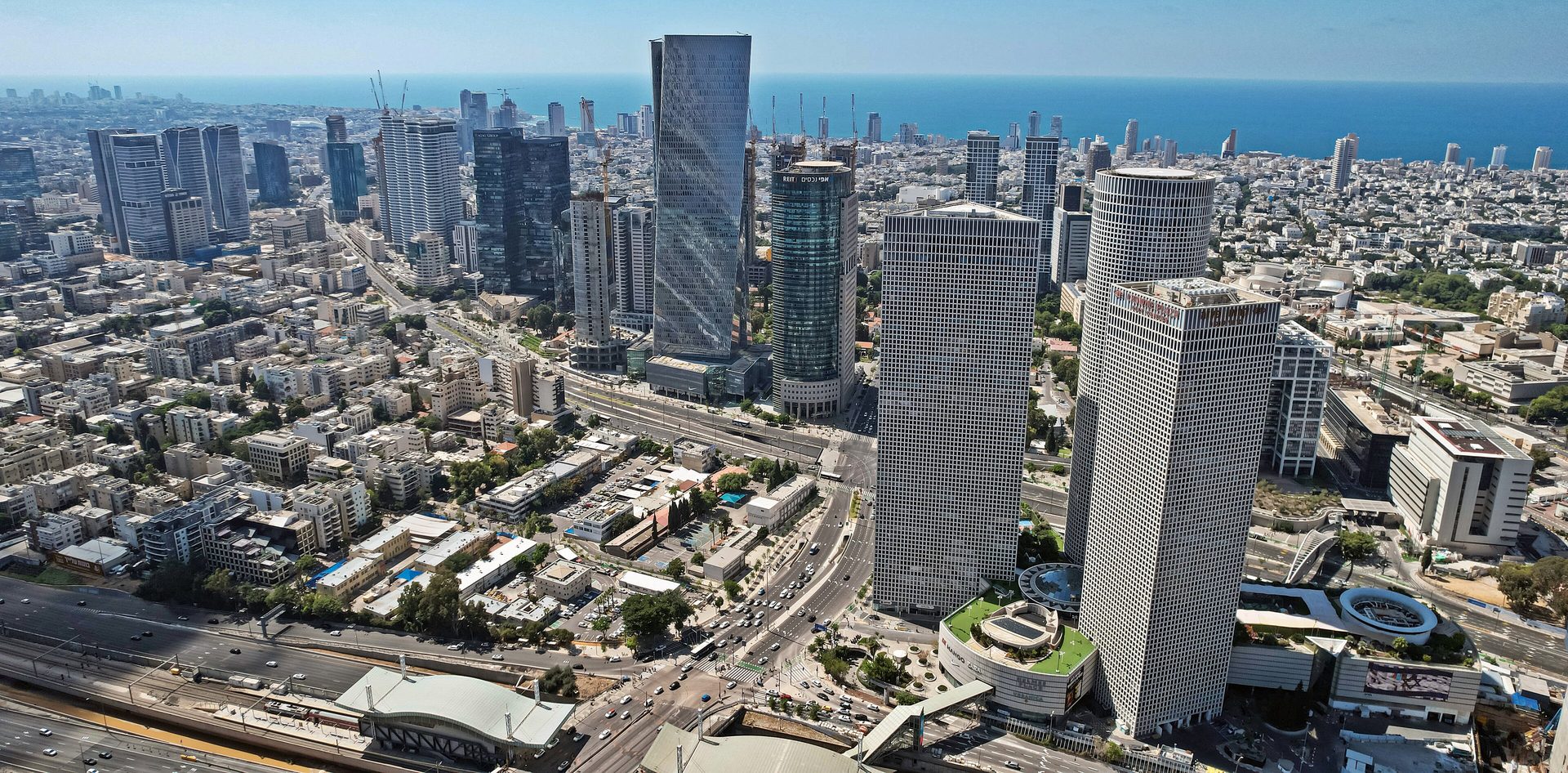 Tel Aviv's beachfront and skyline