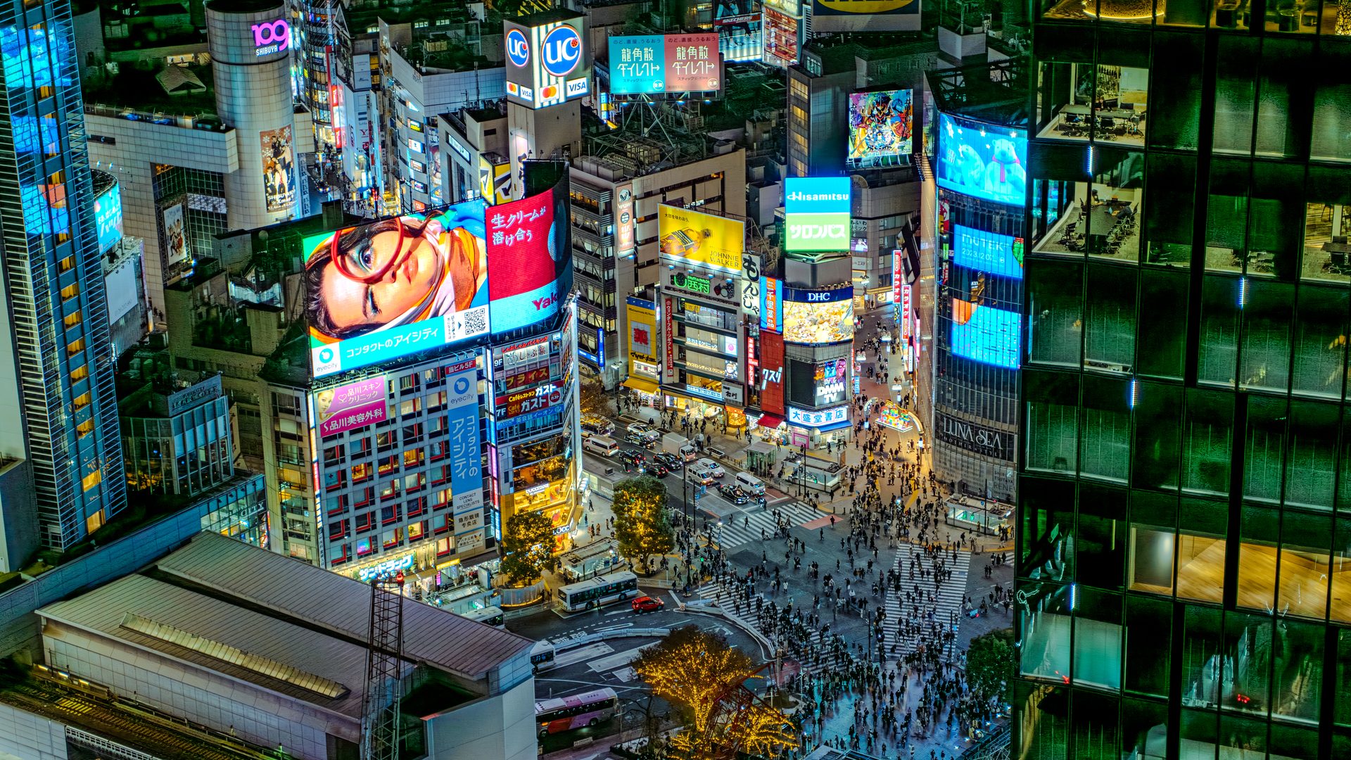 Tokyo's neon skyline at night